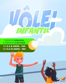 🏐✨ Maio chegou com novidade por aqui: VÔLEI INFANTIL aos sábados!
A partir de 09/05, a criançada vai aprender, se divertir e gastar muita energia com esporte e novas amizades! 💙
🕑 Turma 1 — 14h00 | 6 a 8 anos
🕒 Turma 2 — 15h00 | 9 a 13 anos
Garanta a vaga do seu pequeno e venha fazer parte desse time campeão! 💪🔥
 
Para mais informações, entre em contato com o WhatsApp 11 4246-6464